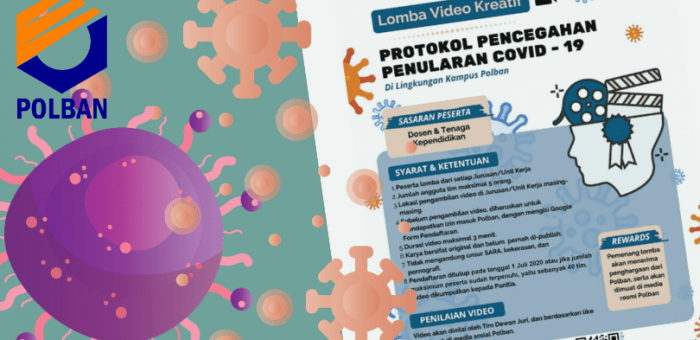 UPDATE :: Lomba Video Kreatif “Protokol Pencegahan Penularan Covid-19 di Lingkungan Kampus Polban” di Perpanjang!
