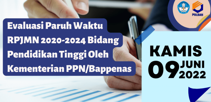 9 Juni 2022 : Evaluasi Paruh Waktu RPJMN 2020-2024 Bidang Pendidikan Tinggi