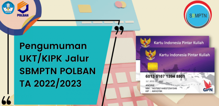 Pengumuman UKT/KIPK Jalur SBMPTN POLBAN TA 2022/2023