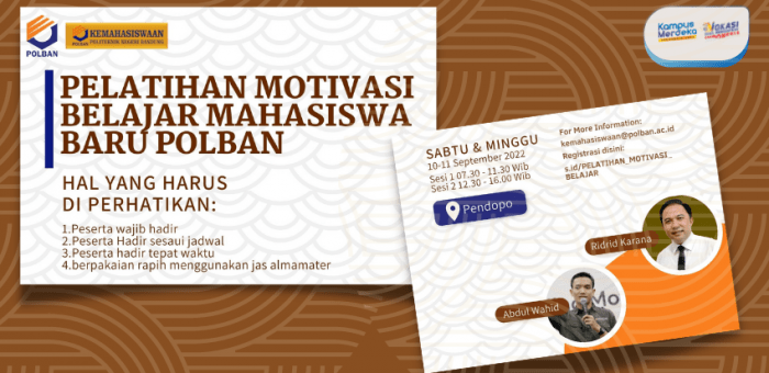 10-11 September 2022 : Pelatihan Motivasi Belajar Mahasiswa Baru Polban