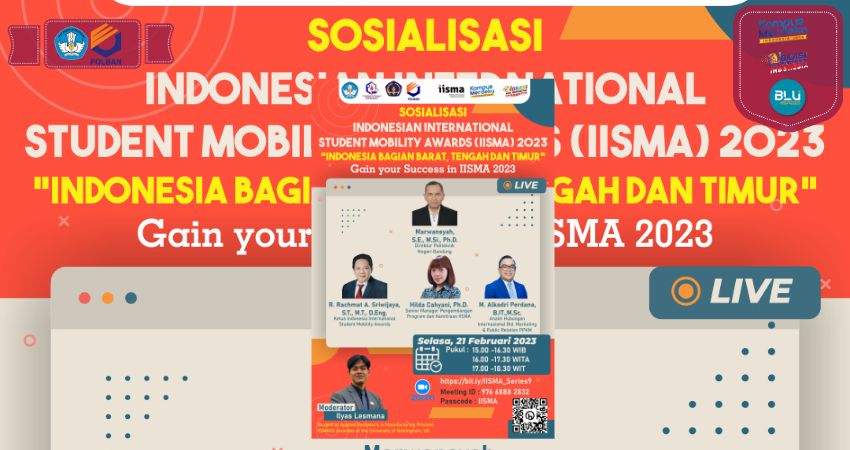 Sosialisasi Program IISMA Vokasi 2023 Series 9 Indonesia bagian Barat, Tengah dan Timur