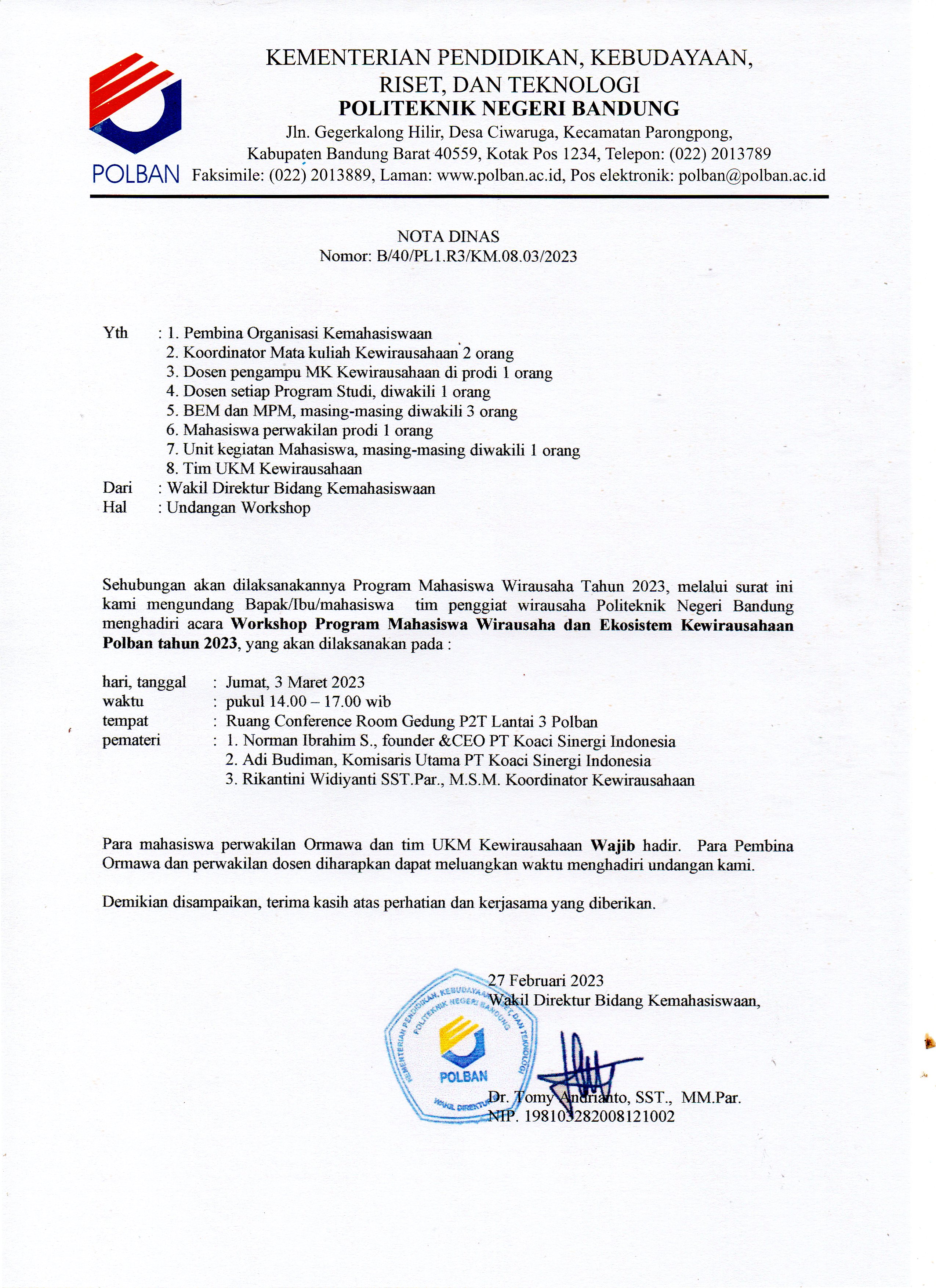 undangan sosialisasi KBMP