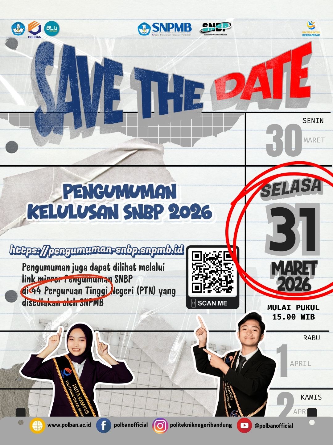 save the date pengumuman lulus snbp 2026-