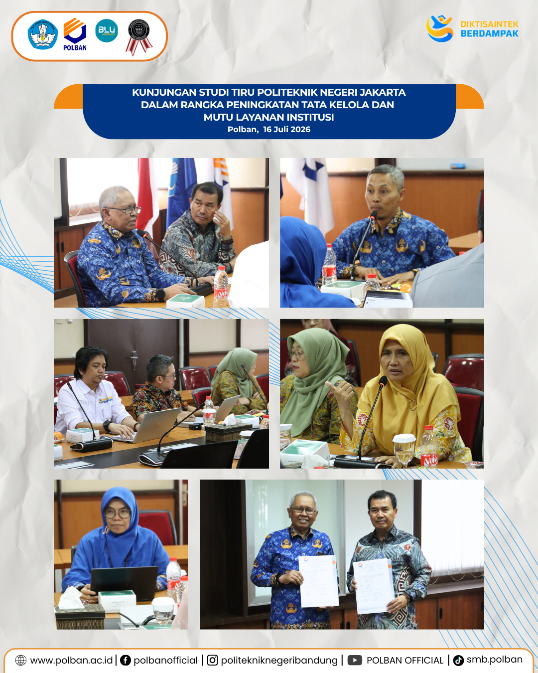 16 Juli 2026 Studi Tiru PNJ ke Polban