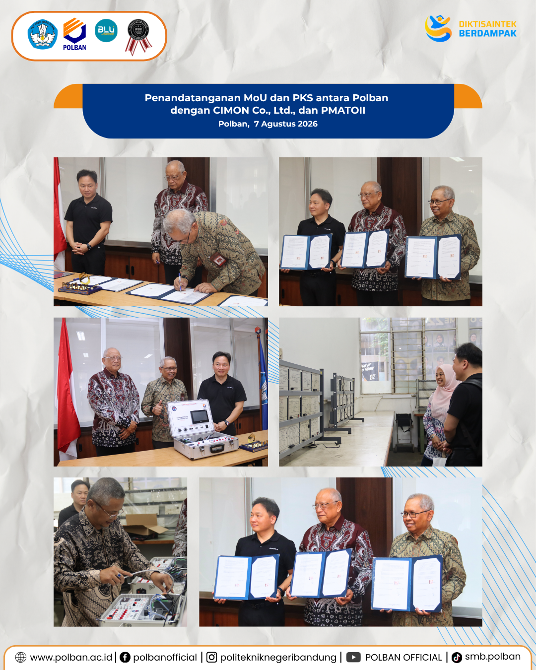 7 Agustus MoU dengan Cimon dan PMATOII