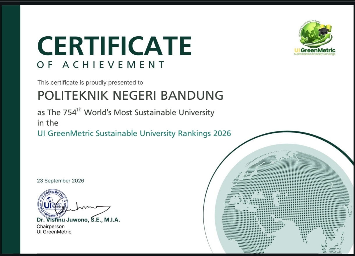 certificate of UI Green Metric 2026